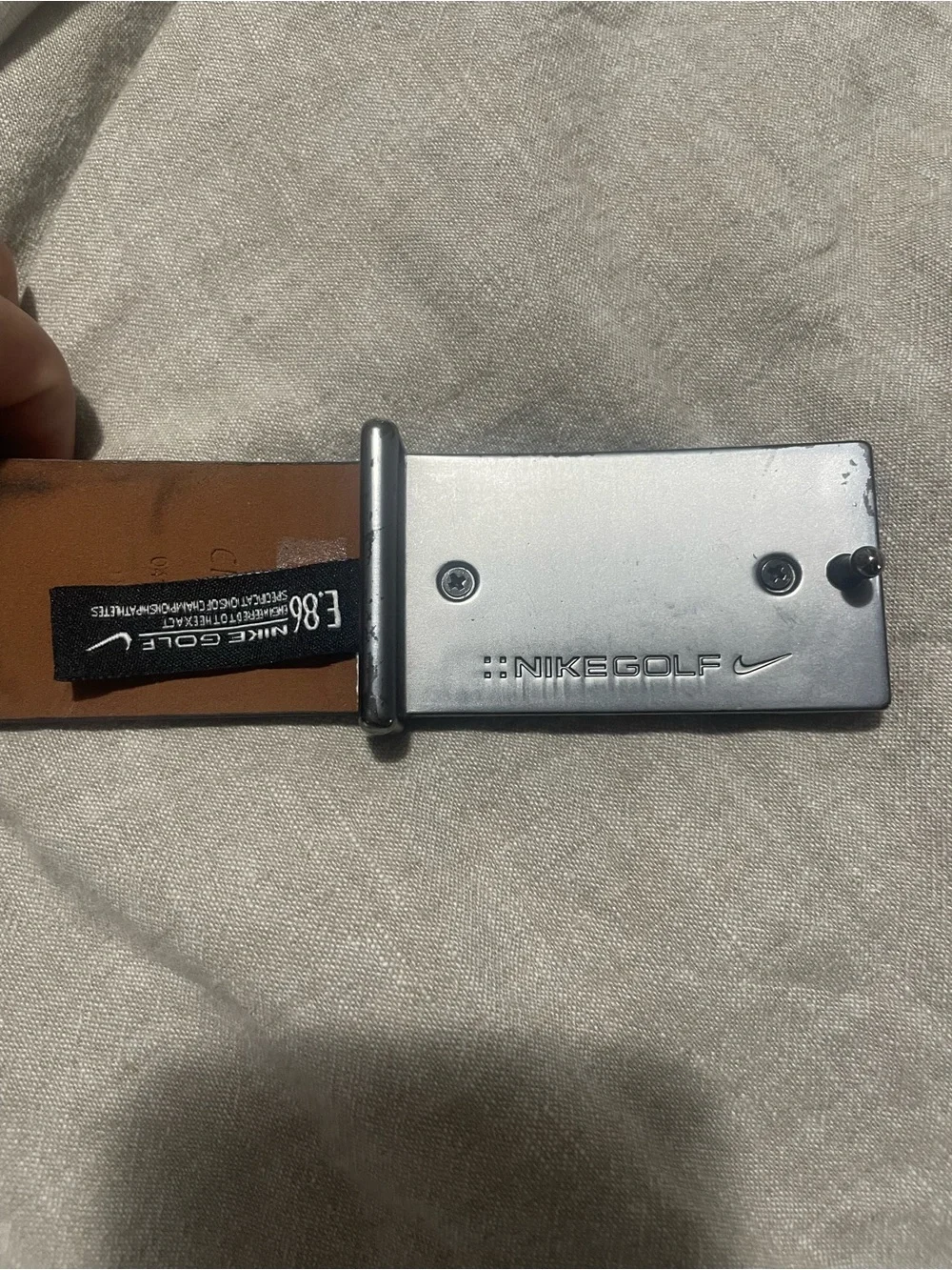 Nike Black Leather Belt with Buckle